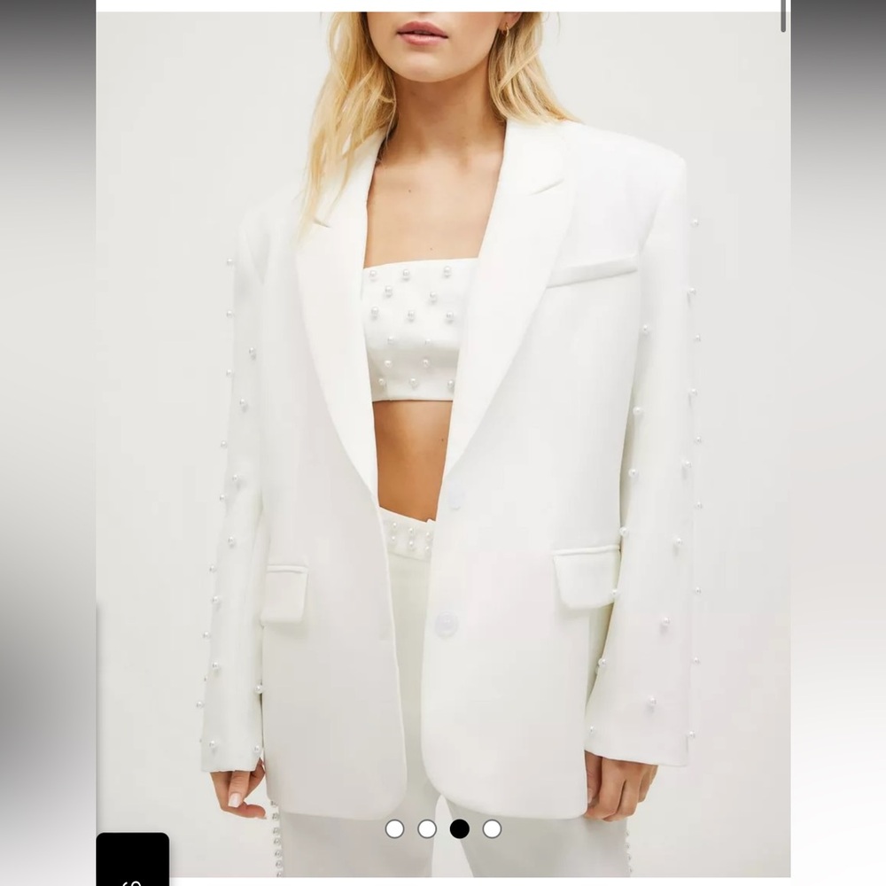 NEVER WORN! Nasty Gal pearl blazer. Size 2. Oversized look.